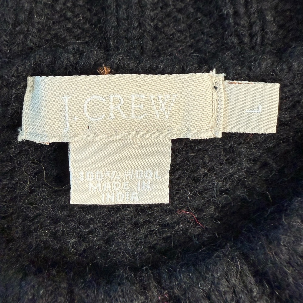 J.Crew Black 100% Wool Crewneck Sweater Women’s M Classic Minimal Knit - Picture 7 of 12